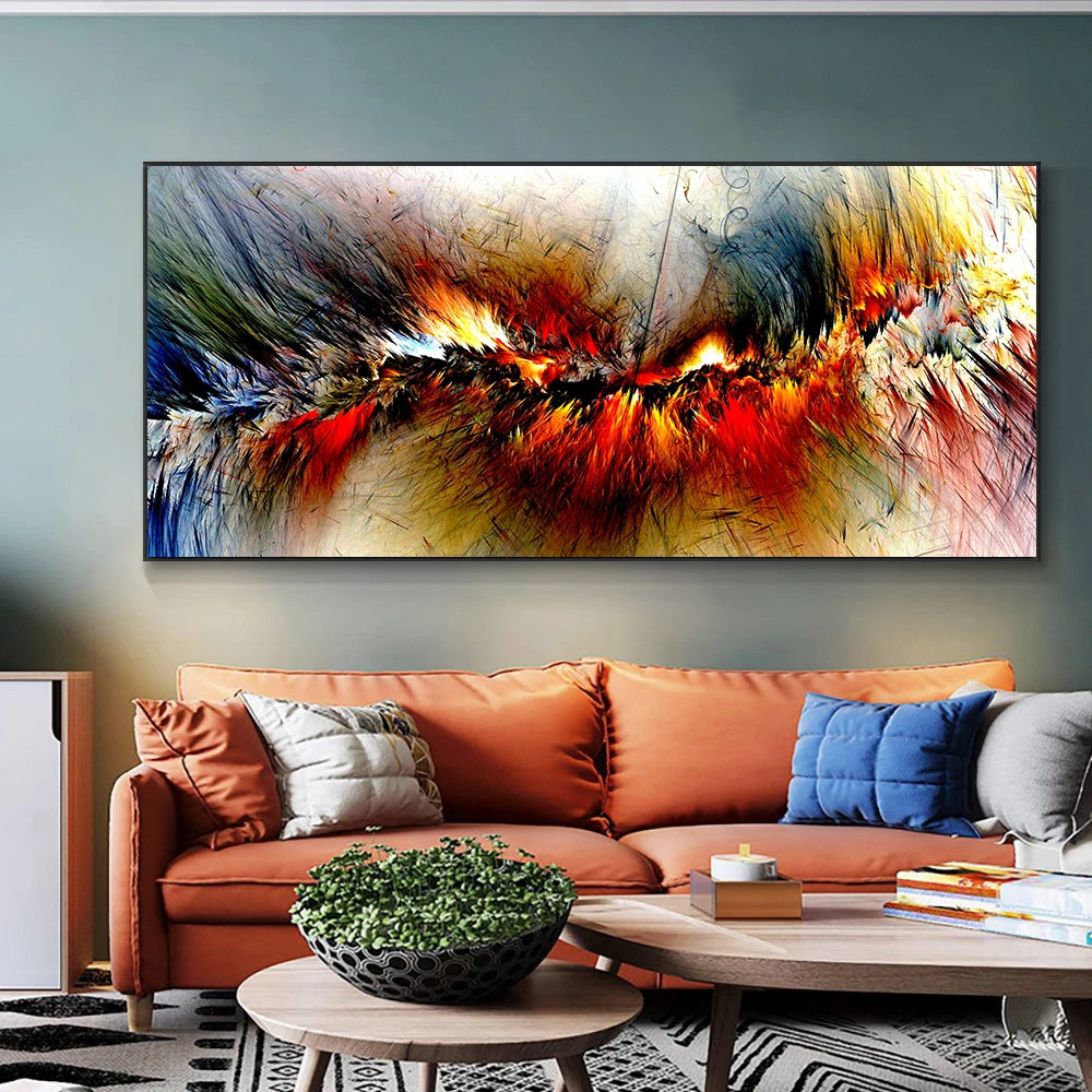 modern dark color abstract wall print 