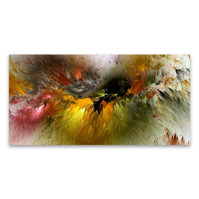 modern colorful abstract wall print, green base