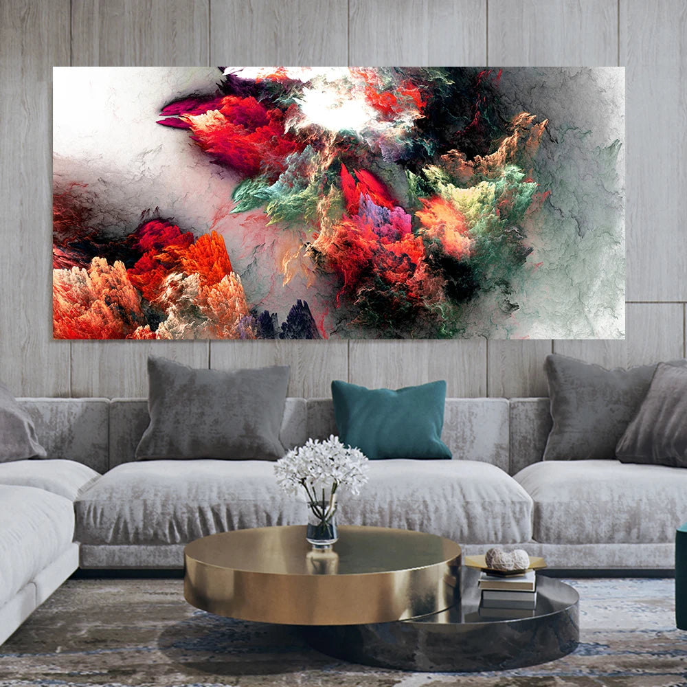 modern colorful abstract wall print nude color