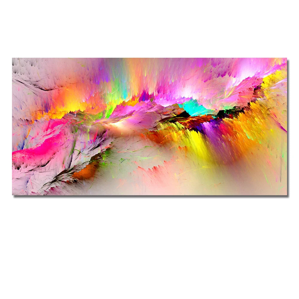 modern colorful abstract wall print, purple and white
