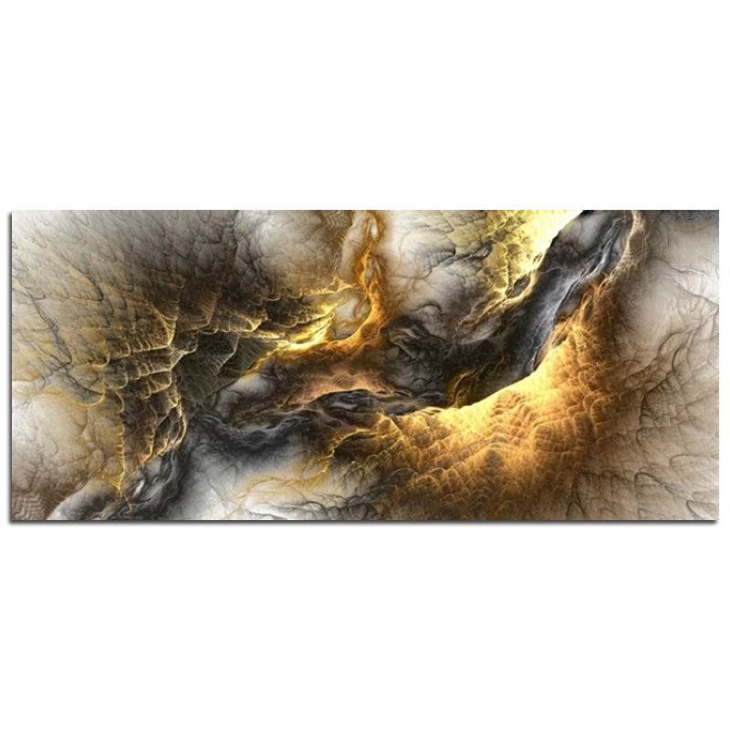 modern colorful abstract wall print, yellow shades